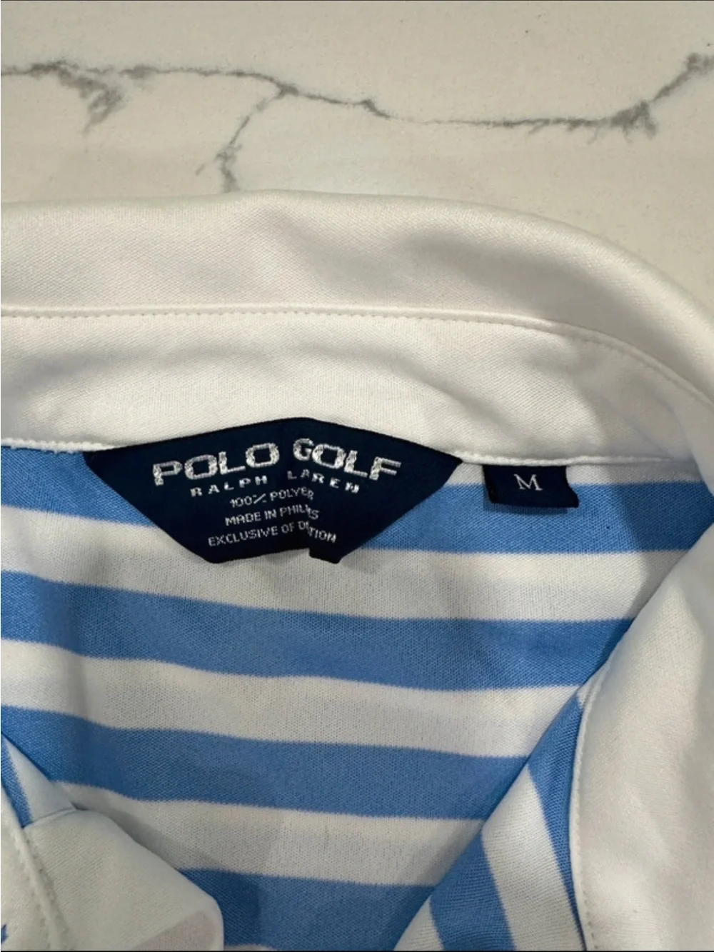 Ralph Lauren Blue & White Striped Polo Shirt
